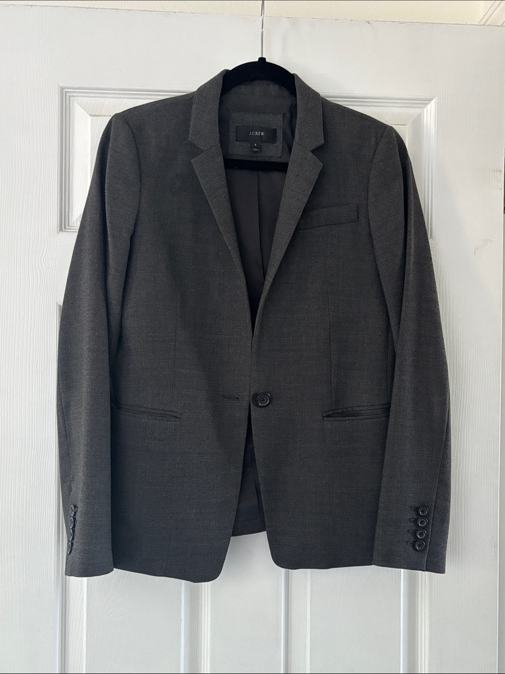 J. Crew Women’s Charcoal Single-Button Wool Blazer